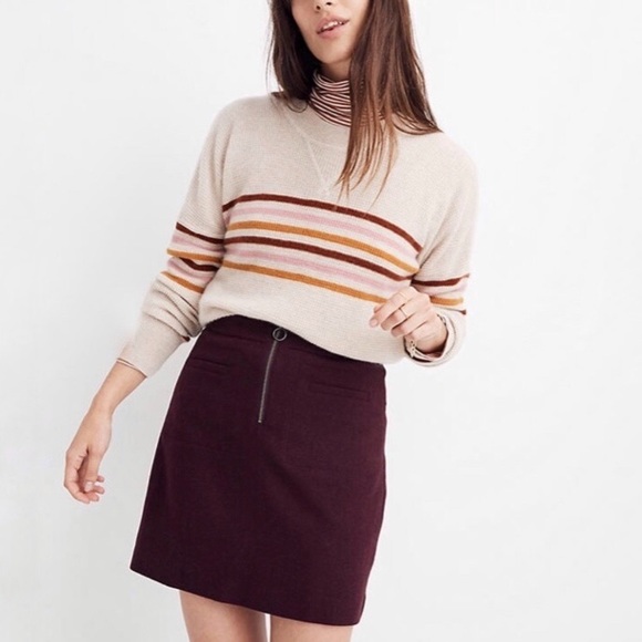Madewell Dresses & Skirts - Madewell Fireside Burgundy Wine Wool Skirt